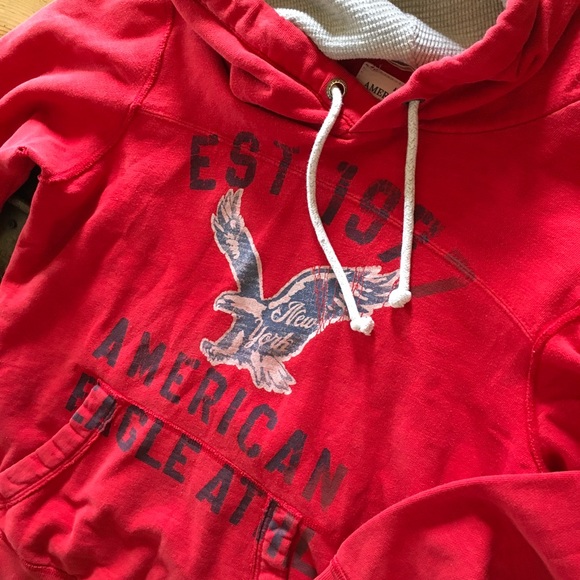 American Eagle Outfitters Red Pullover Hoodie - Picture 4 of 11